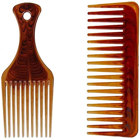 Nasuniaoda Afro Comb + Wide Hair Pick Set
