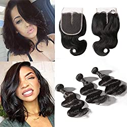 Bliss Hair Brazilian Body Wave Weave (with Closure), 8