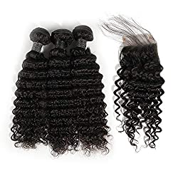 Bliss Hair Brazilian Deep Wave Weave (with Closure), 8