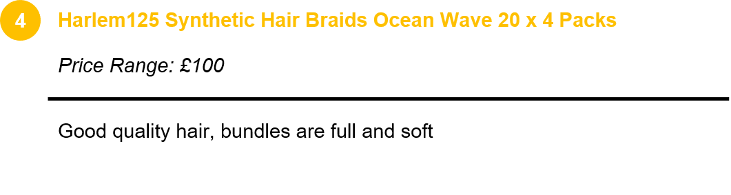 Harlem125 Synthetic Hair Braids Ocean Wave 20 x 4 Packs
