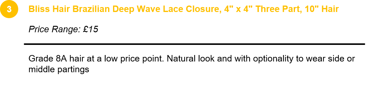 Bliss Hair Brazilian Deep Wave Lace Closure, 4