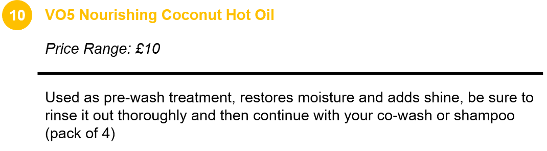 VO5 Nourishing Coconut Hot Oil