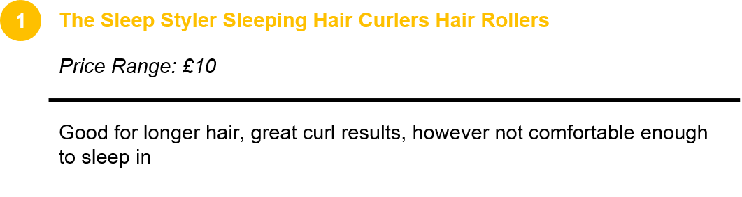 The Sleep Styler Sleeping Hair Curlers Hair Rollers 