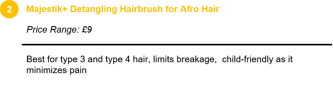 Majestik+ Detangling Hairbrush for Afro Hair