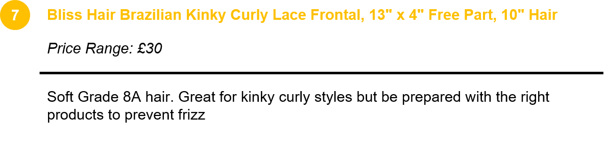 Bliss Hair Brazilian Kinky Curly Lace Frontal, 13