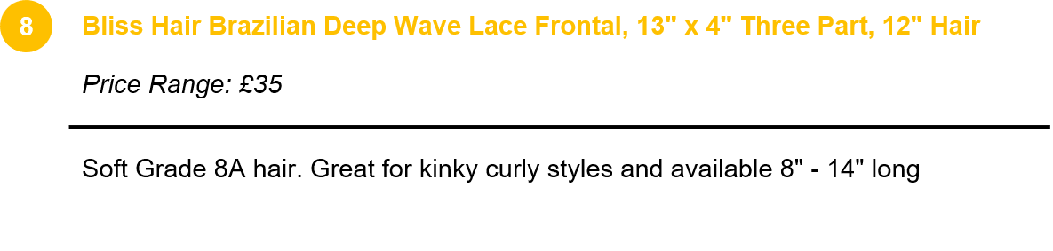Bliss Hair Brazilian Deep Wave Lace Frontal, 13