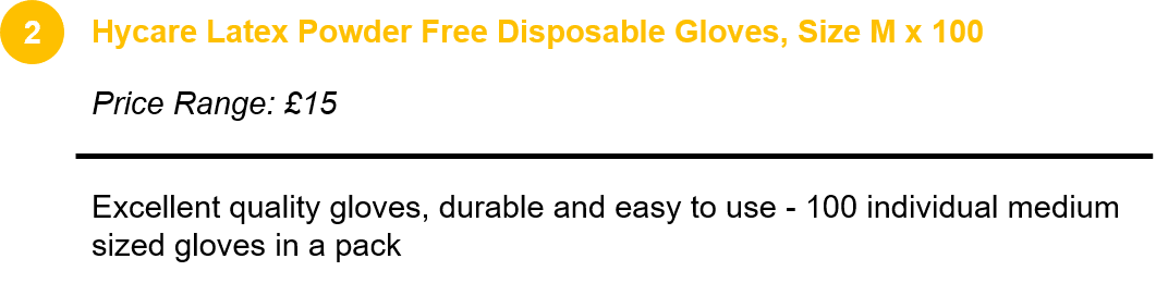 Hycare Latex Powder Free Disposable Gloves, Size M x 100