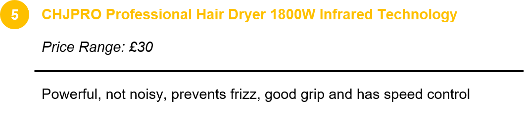 CHJPRO Prfessional Hair Dryer 1800W Infrared Technology 