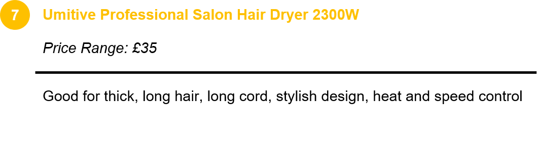 Umitive Professional Salon Hair Dryer 2300W 