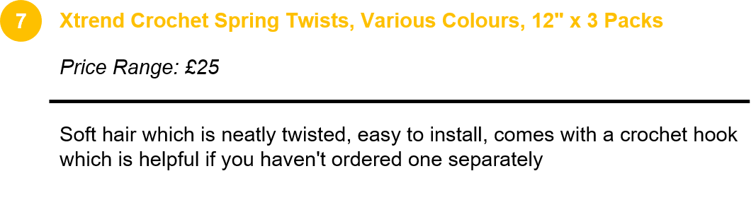 Xtrend Crochet Spring Twists, Various Colours, 12
