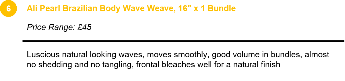 Ali Pearl Brazilian Body Wave Weave, 16