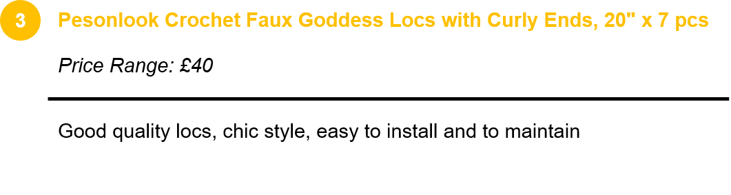 Pesonlook Crochet Faux Goddess Locs with Curly Ends, 20