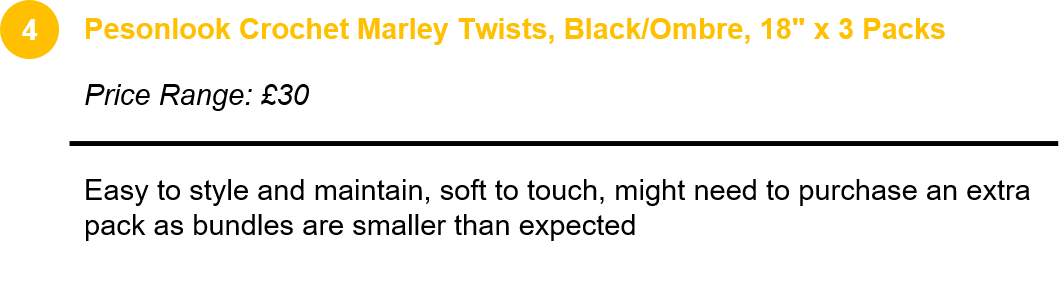 Pesonlook Crochet Marley Twists, Black/Ombre, 18