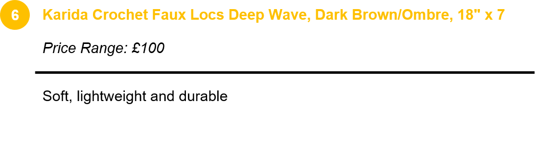 Karida Crochet Faux Locs Deep Wave, Dark Brown/Ombre, 18