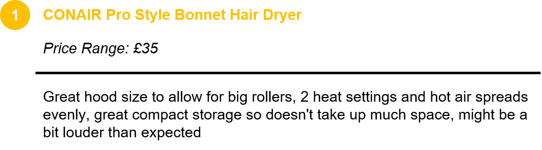 CONAIR Pro Style Bonnet Hair Dryer