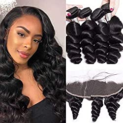Maxine Hair Peruvian Loose Wave Weave (with Frontal), 12
