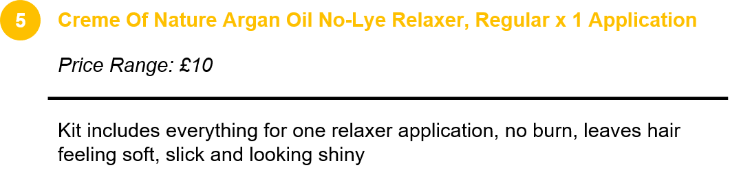 Creme Of Nature Argan Oil No-Lye Relaxer, Regular x 1 Application