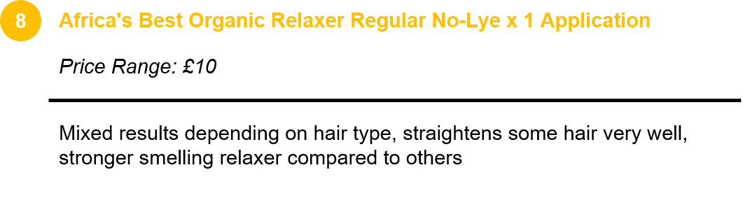 Africa's Best Organic Relaxer Regular No-Lye x 1 Application