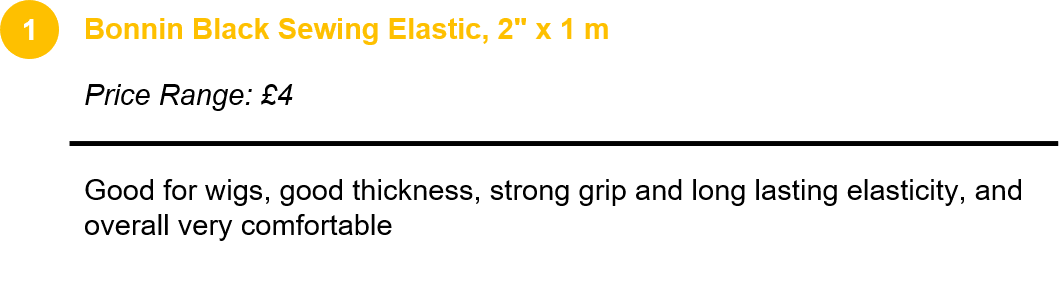 Bonnin Black Sewing Elastic, 2