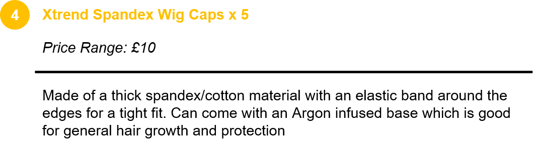 Xtrend Spandex Wig Caps x 5