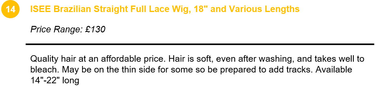 ISEE Brazilian Straight Full Lace Wig, 18